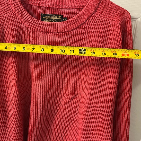Vintage Eddie Bauer Women’s Pink Cable Knit Chunky Sweater - Picture 7 of 8
